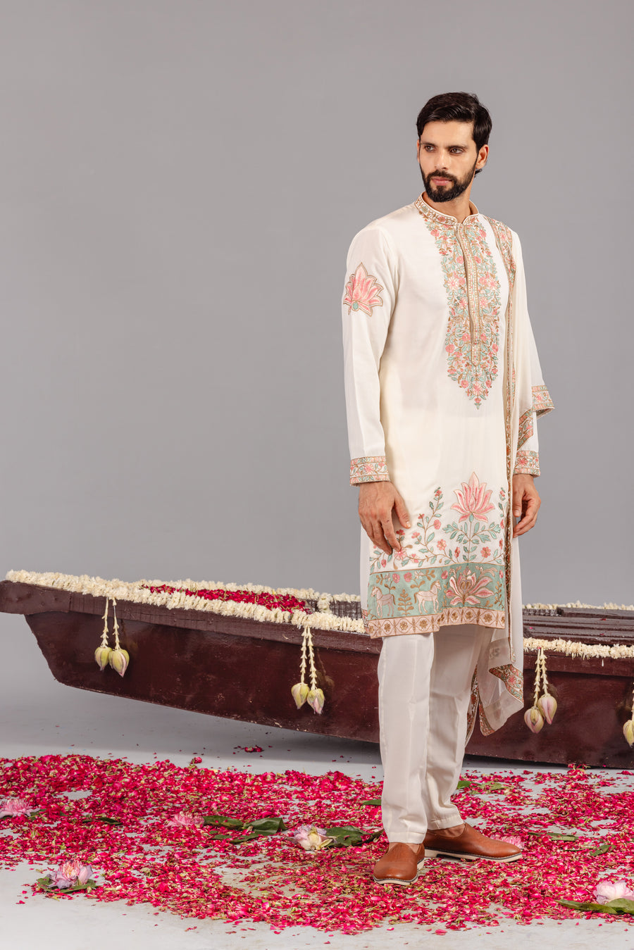 ROYAL DARBAR IVORY KURTA SET