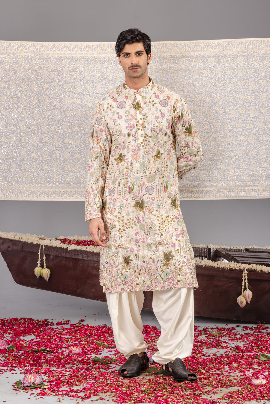 PHHOL PANKH IVORY KURTA SET