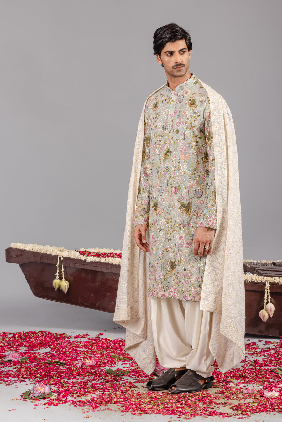 PHOOL PANKH SKY BLUE KURTA SET