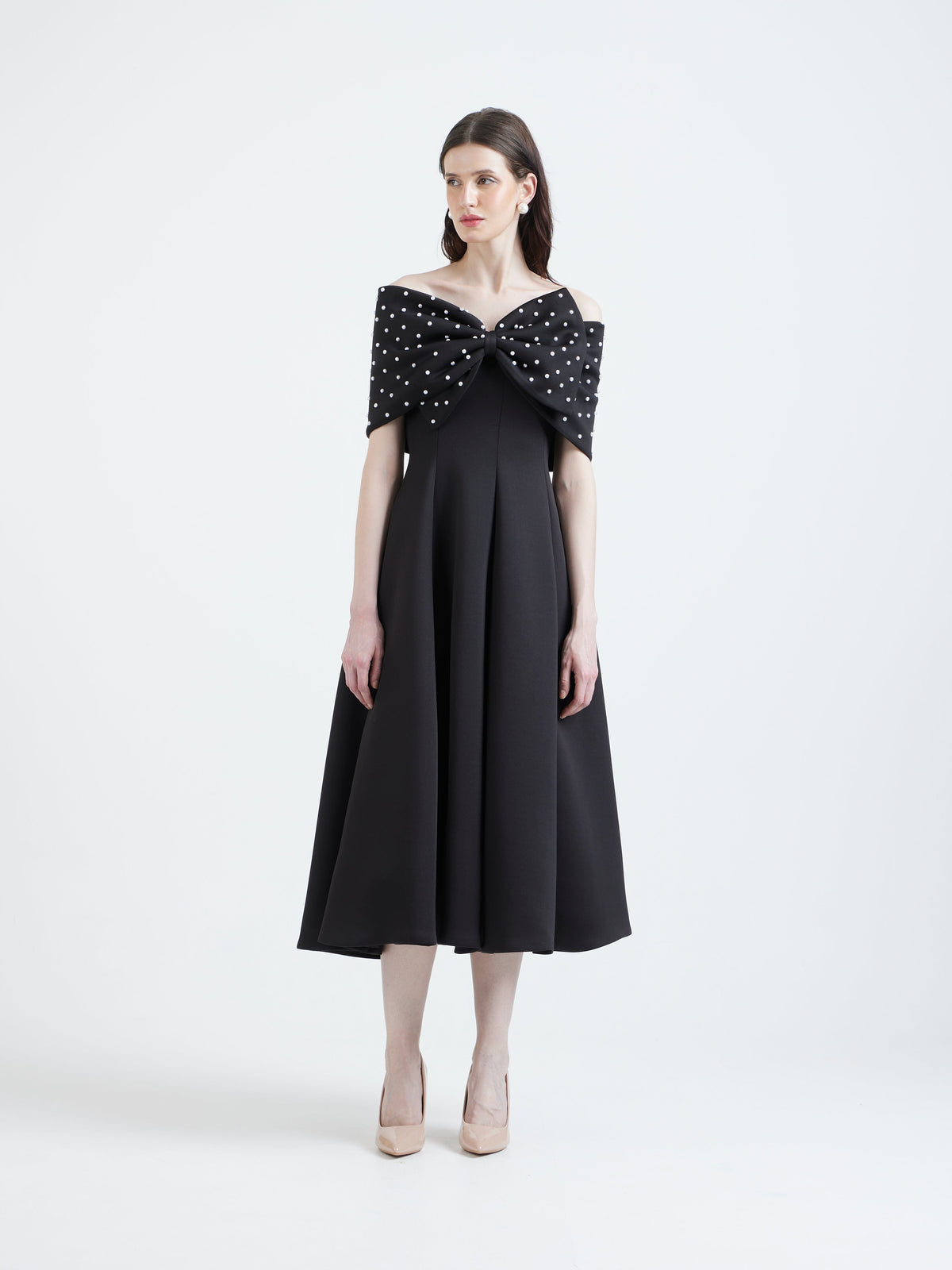 Nysa + Pearl embellished bow wrap