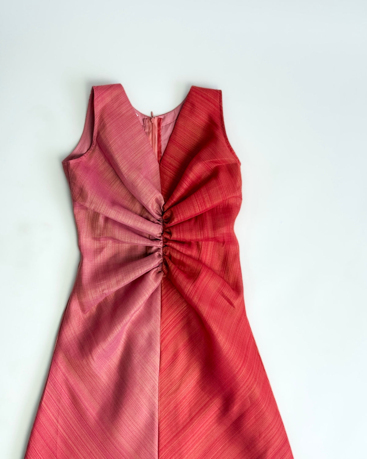 Bias Gather Dress - Coral & Rose