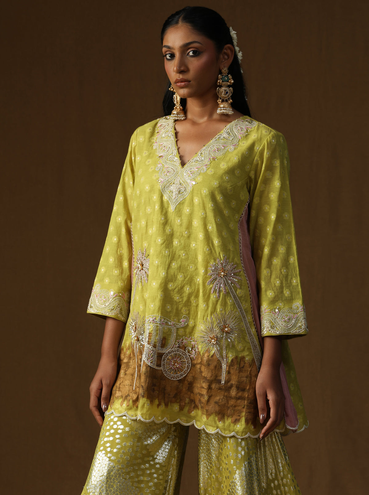 Noor Gul lime Sharara Set