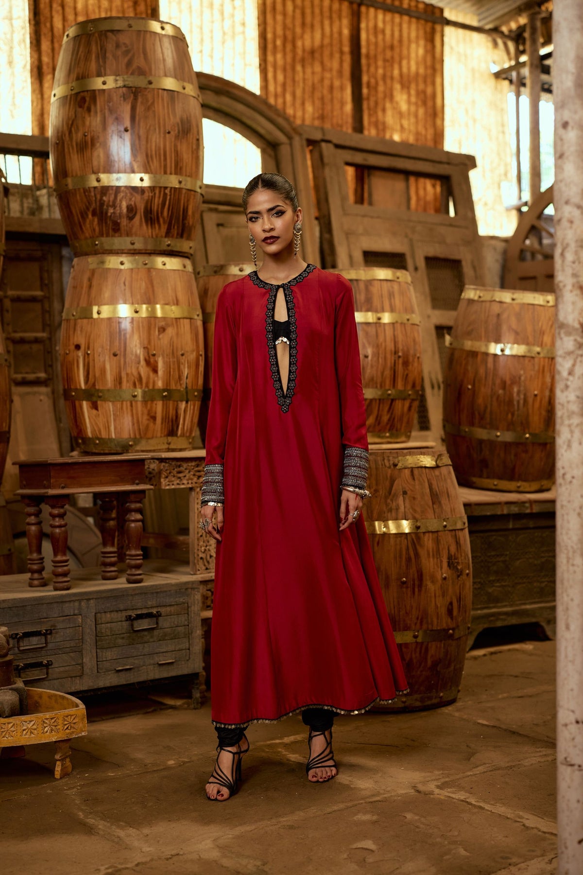 A-LINE KURTA WITH CHURIDAR