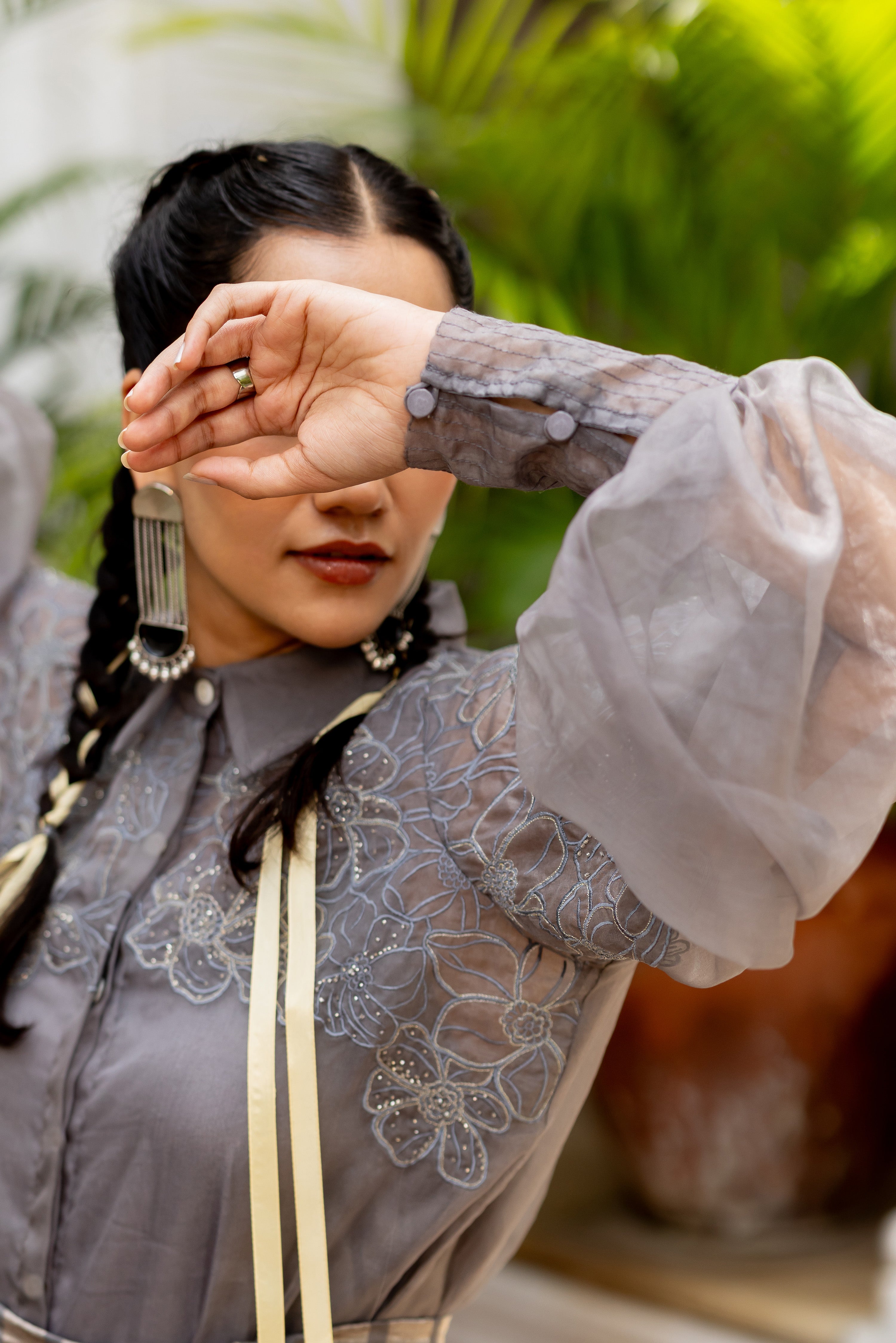 ASH SHIRT WITH DRAPE SKIRT (myrna)