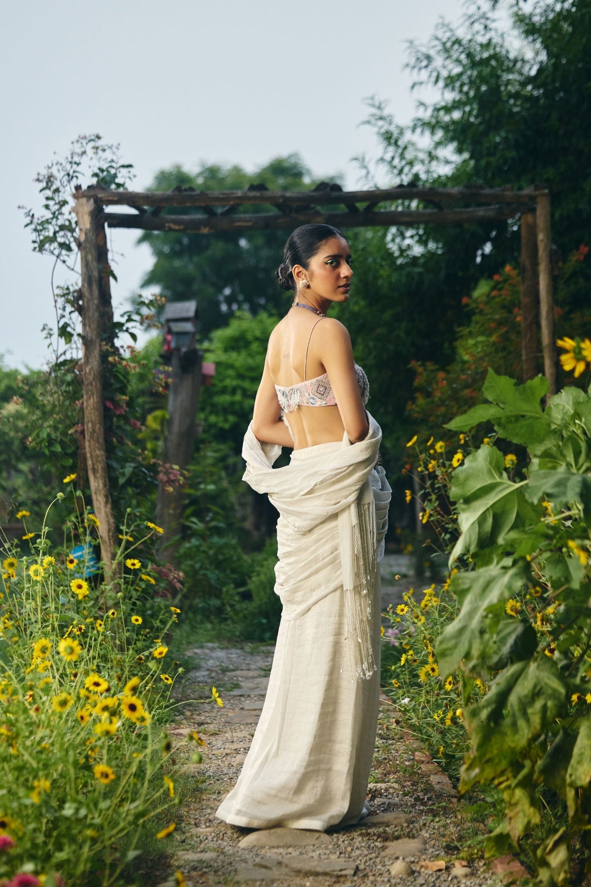 DRAPE SAREE PAIRED WITH BLOUSE