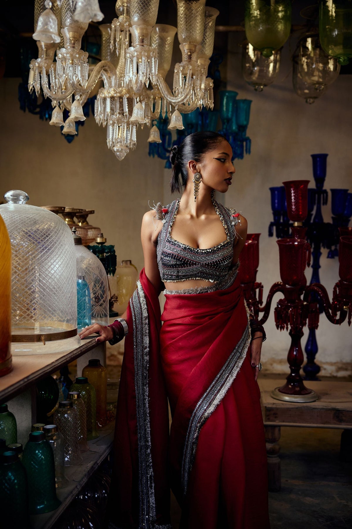 ORGANZA SAREE AND PETTICOAT