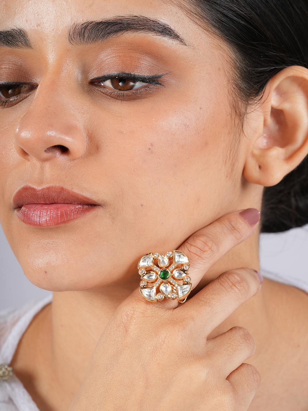 Shiny Polki Ring