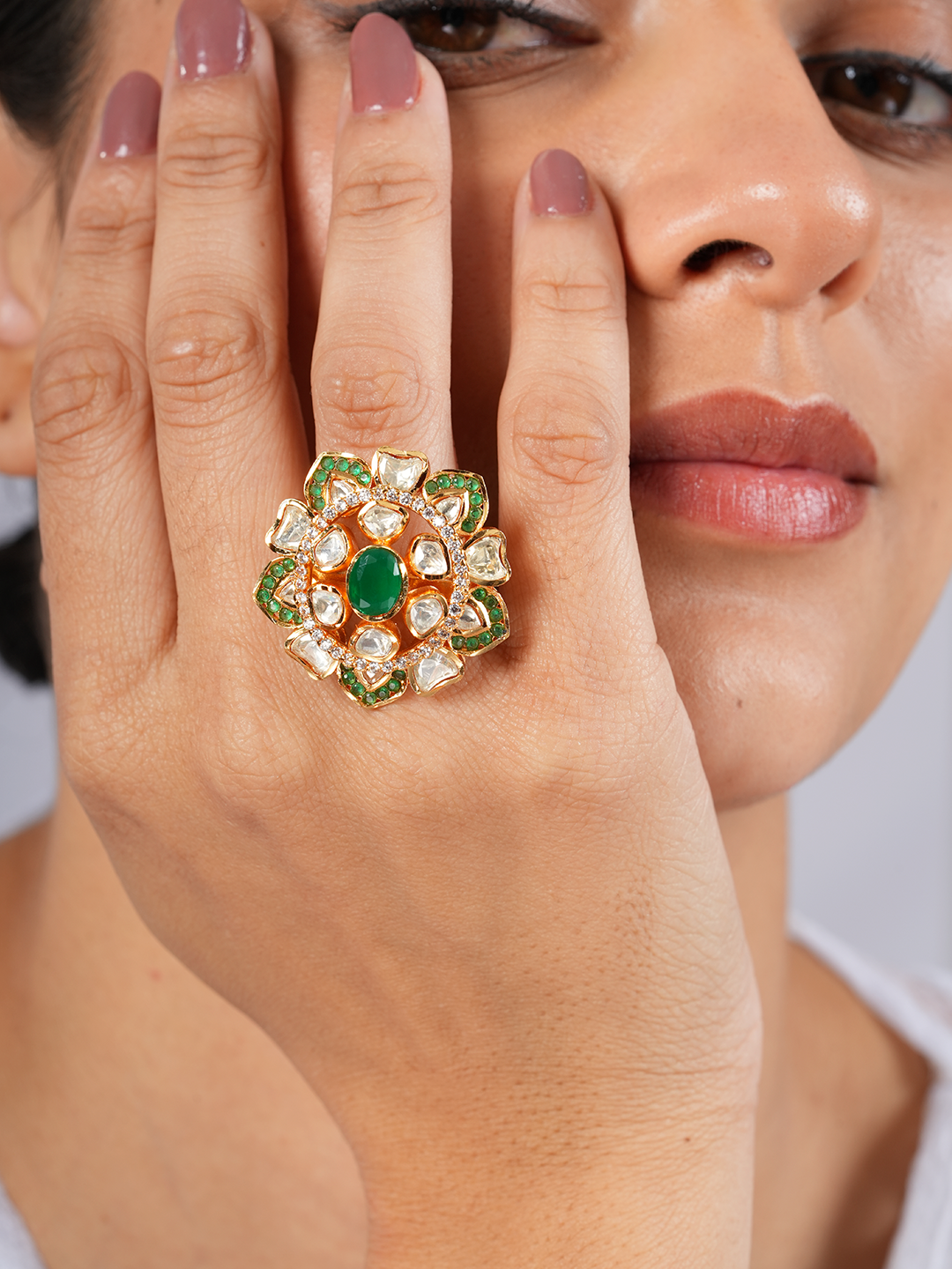 Green Petal Ring