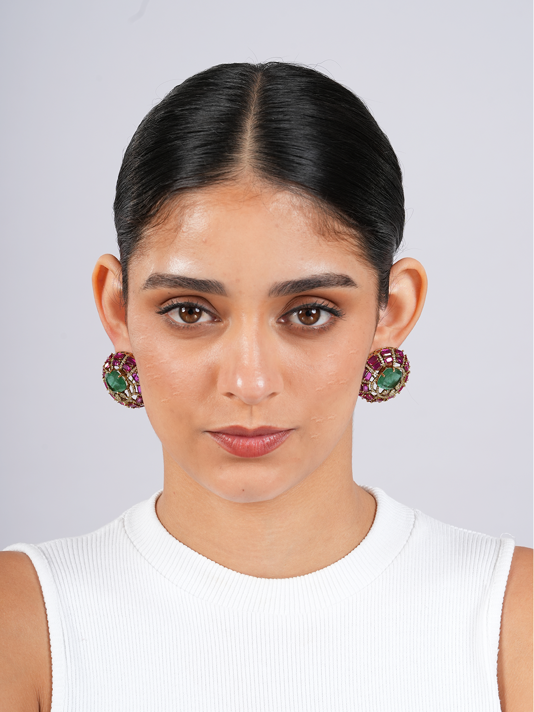 Emerald Statement Studs