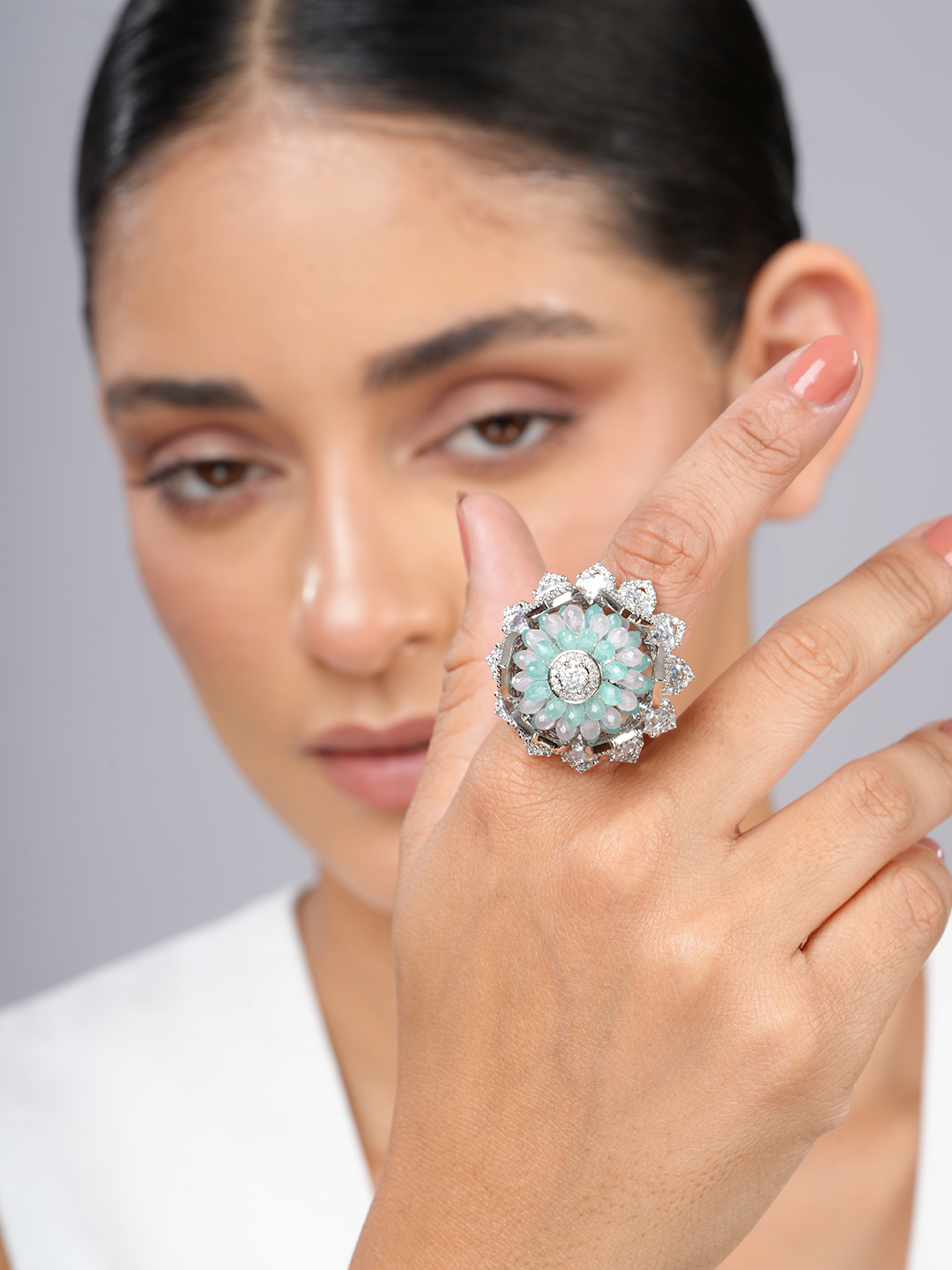 Aqua Bloom Ring