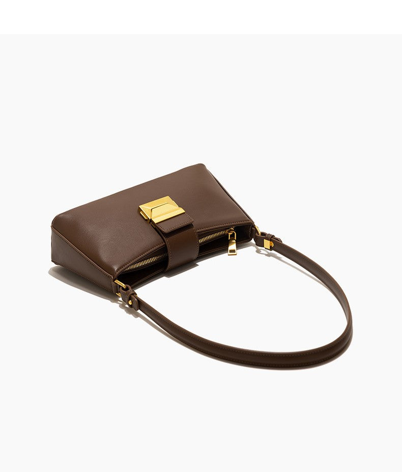 Felice - Ladies Baguette Bag, Faux Leather, col. Brown