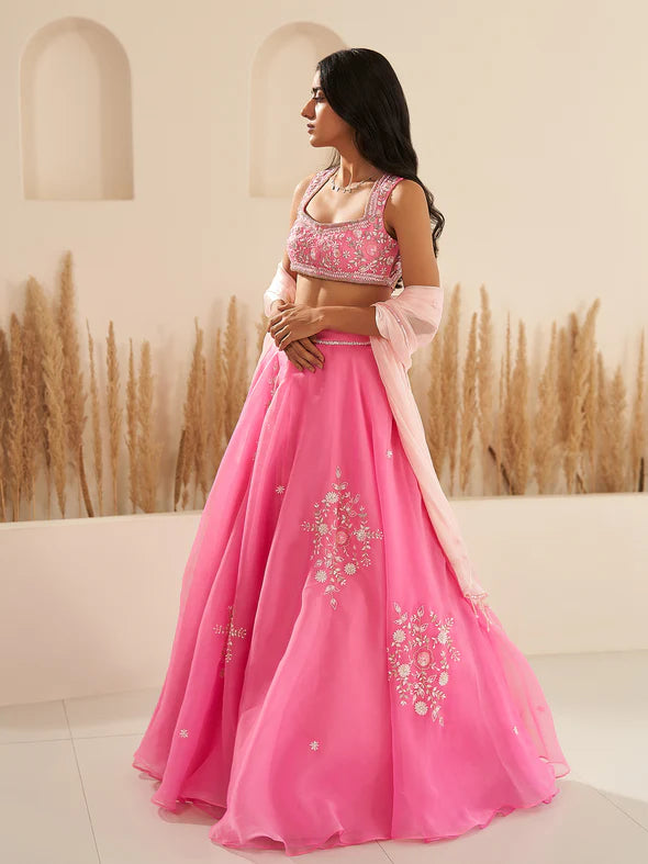 Carnation Pink Lehenga Set