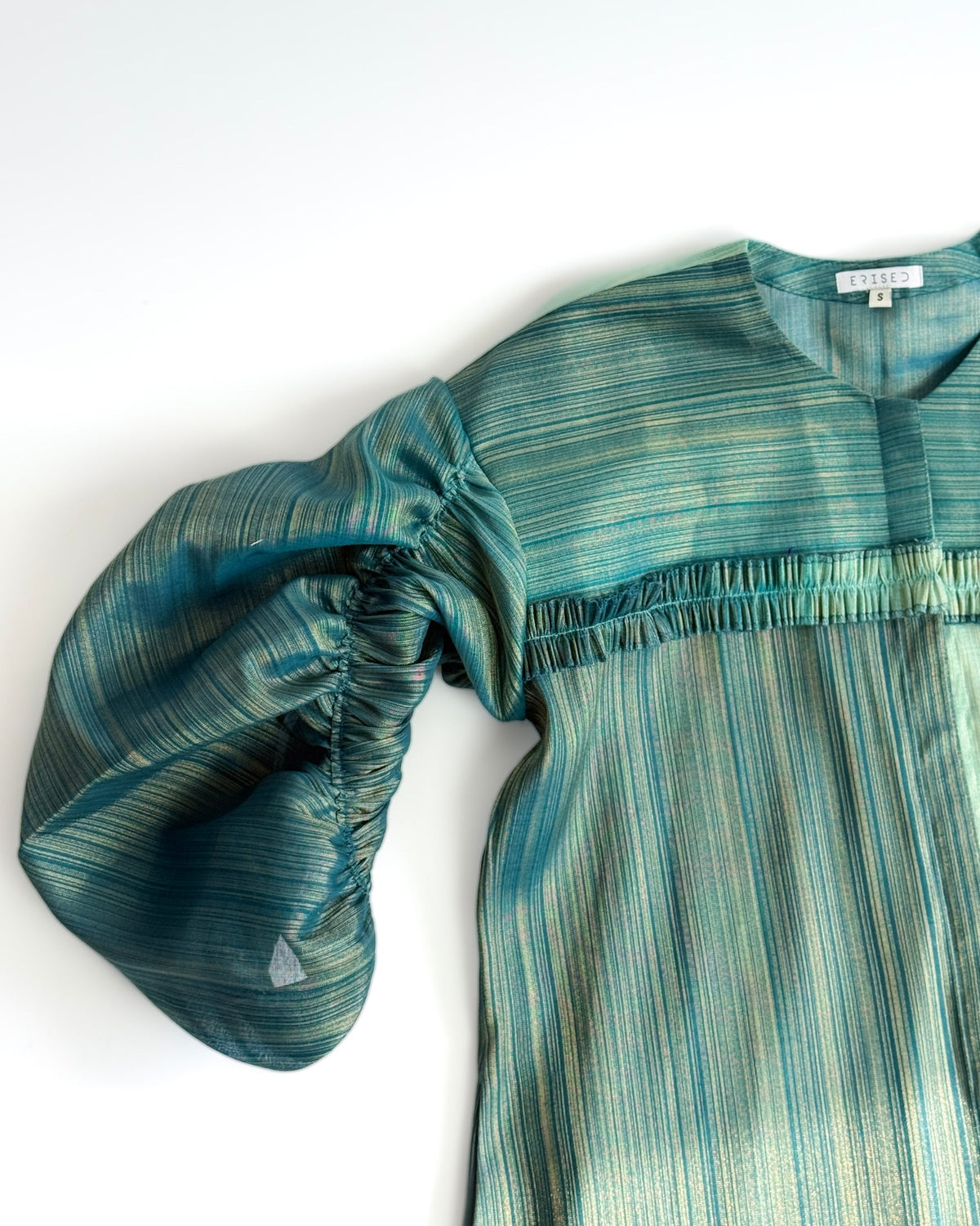 Voluminous Sleeve Dress - Teal Silk