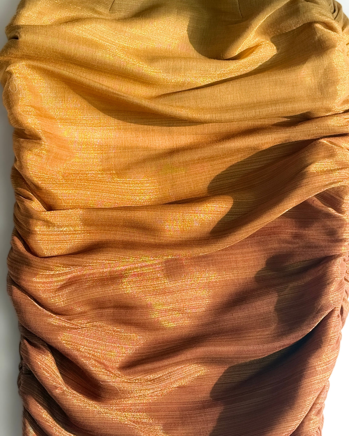 Ruched Ombre Skirt - Amber Gold