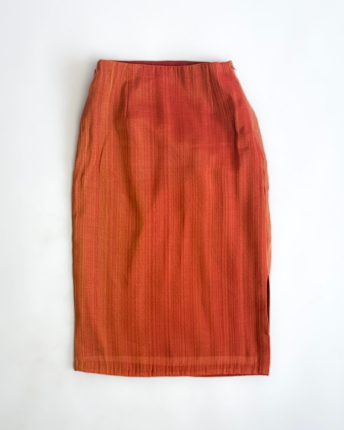 Draped Pencil Skirt - Burnt Orange