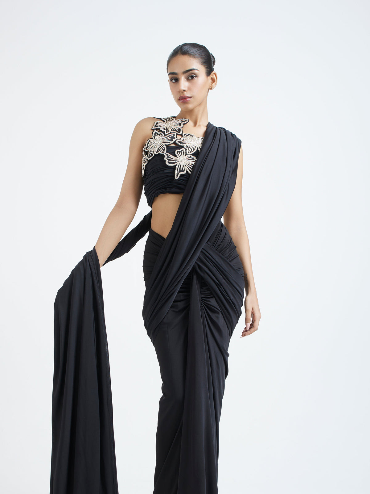 Mansi+ Zardozi overlay + Detachable pallu