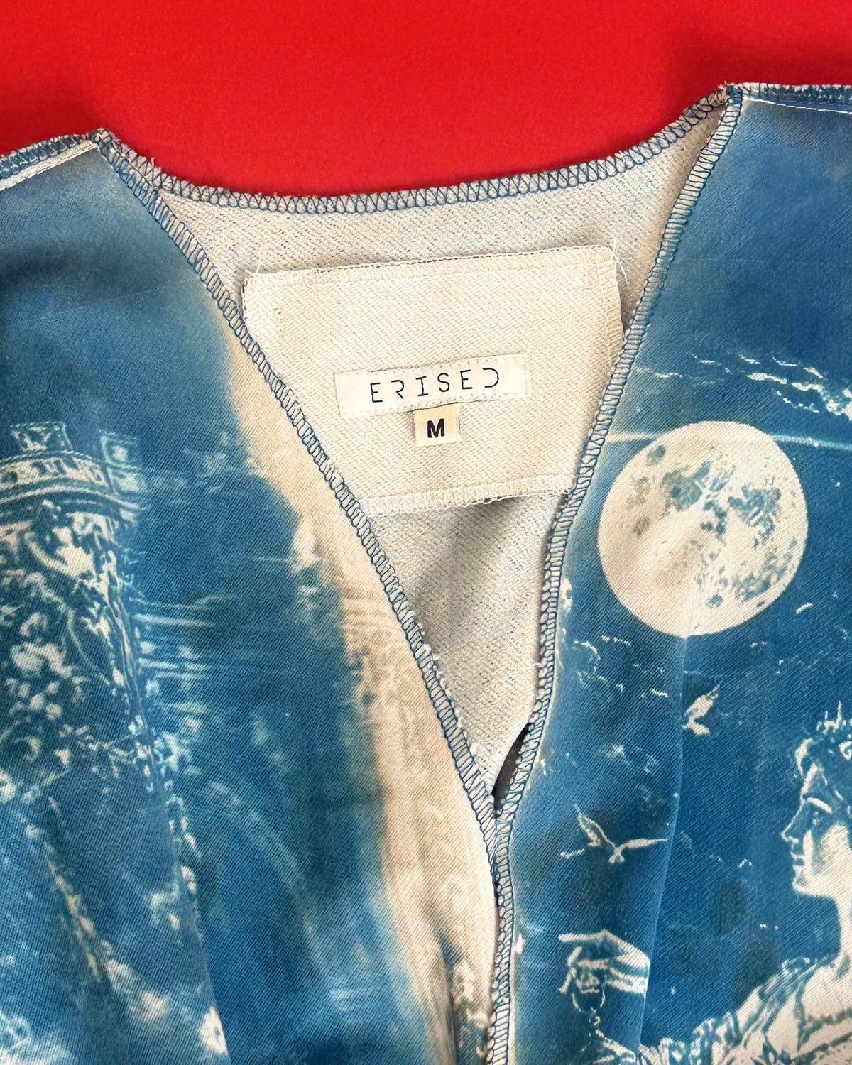 Roman Reverie Tie-Up Denim Blouse