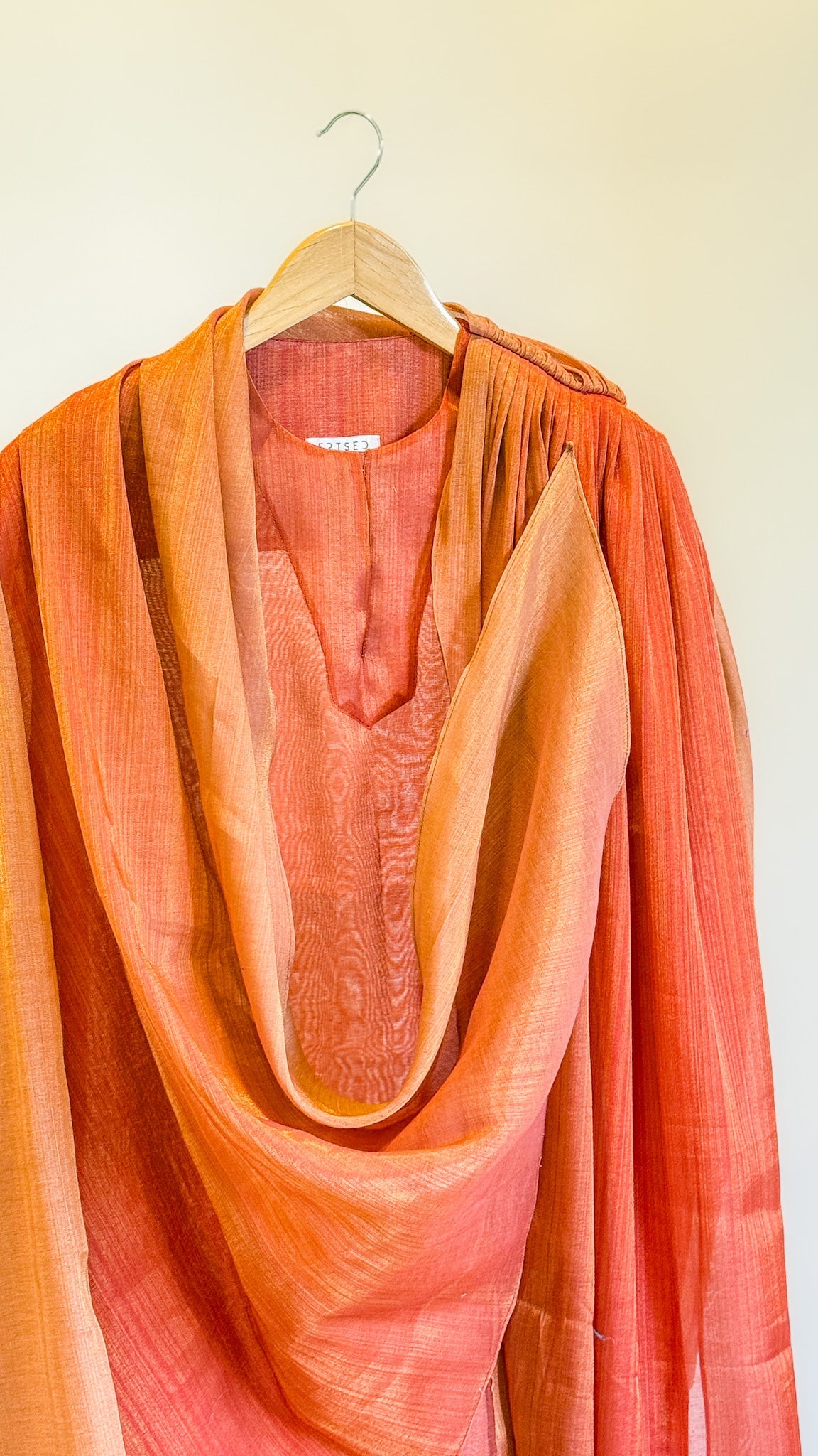 Goldline Classic Drape Kurta - Kesari Amber
