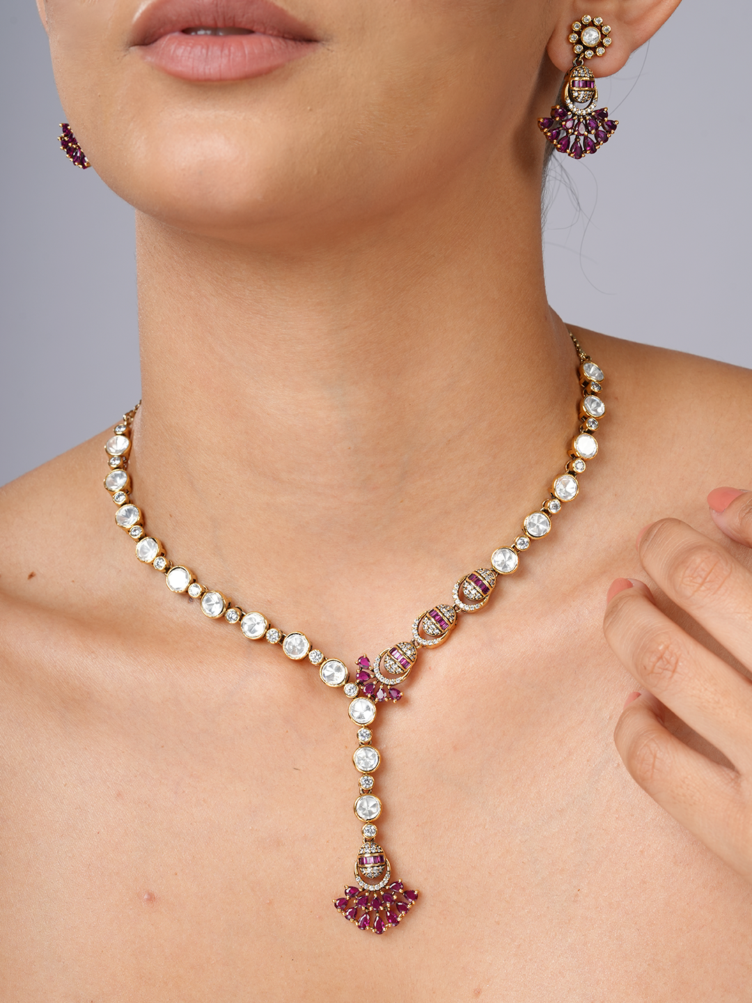 Ruby Polki Grace Necklace