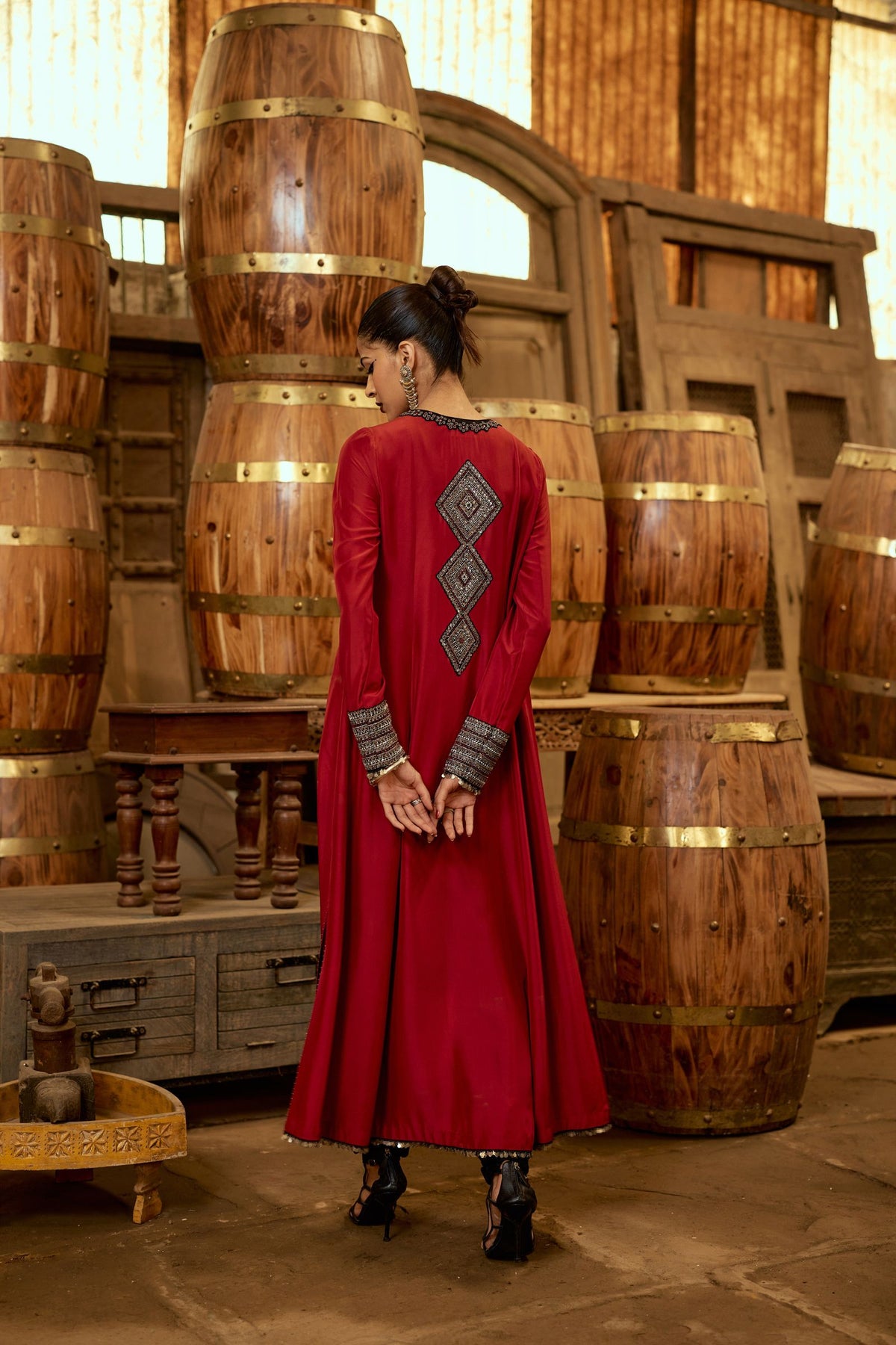 A-LINE KURTA WITH CHURIDAR