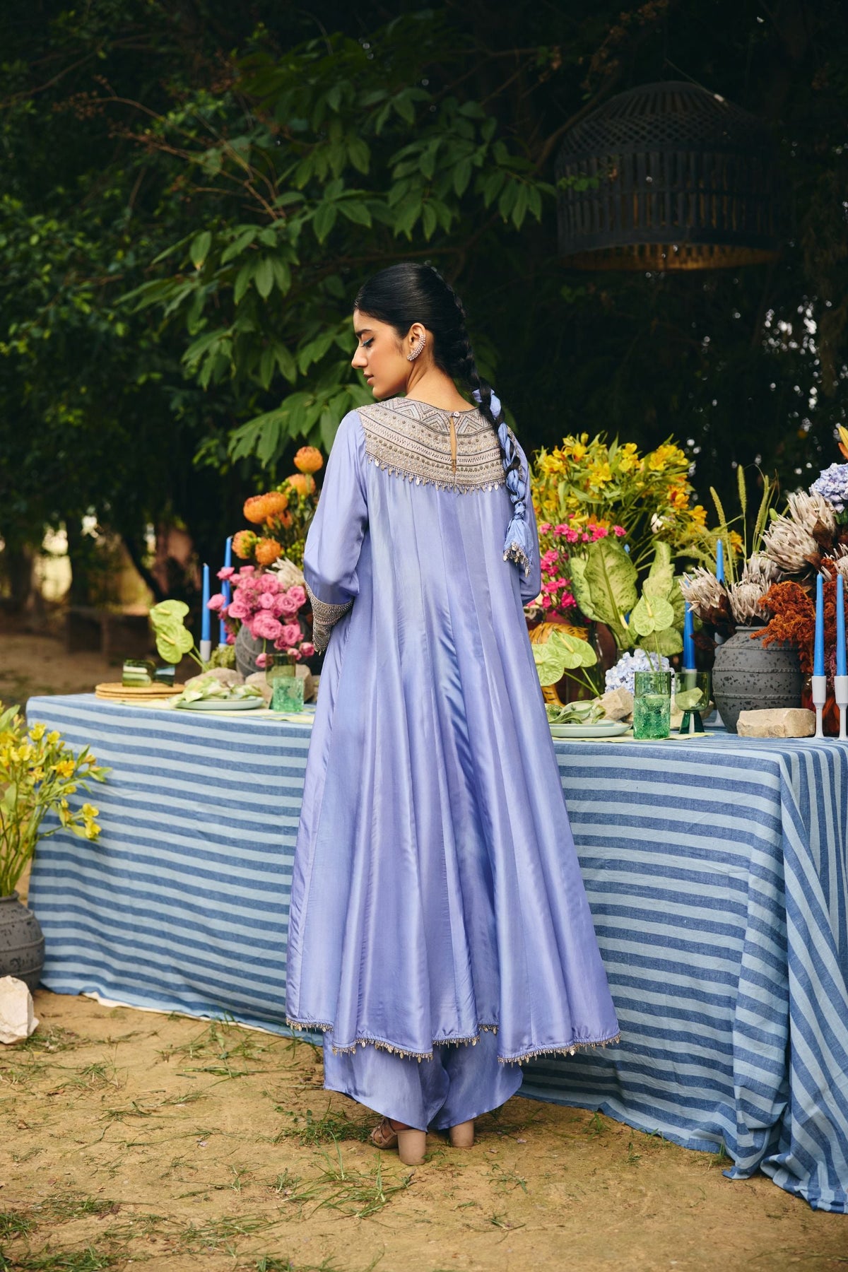HIGH -LOW ANARKALI PAIRED WITH DHOTI