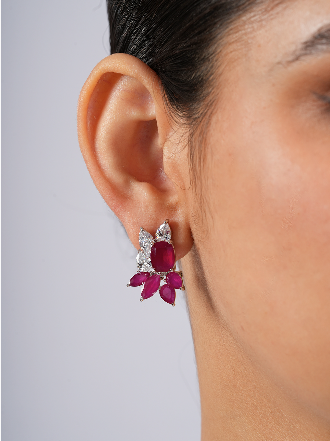 Red Petal Studs