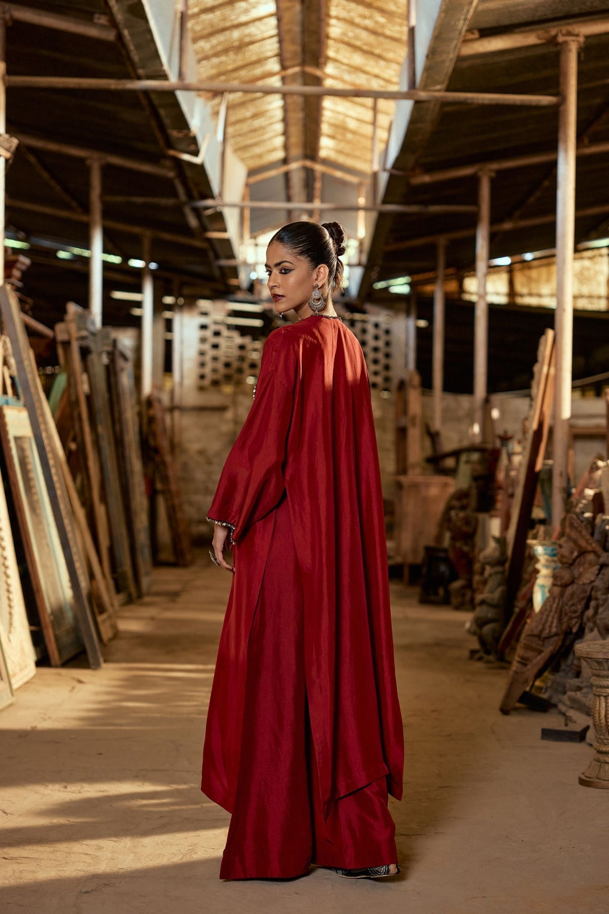 MAROON KAFTAN WITH PANTS
