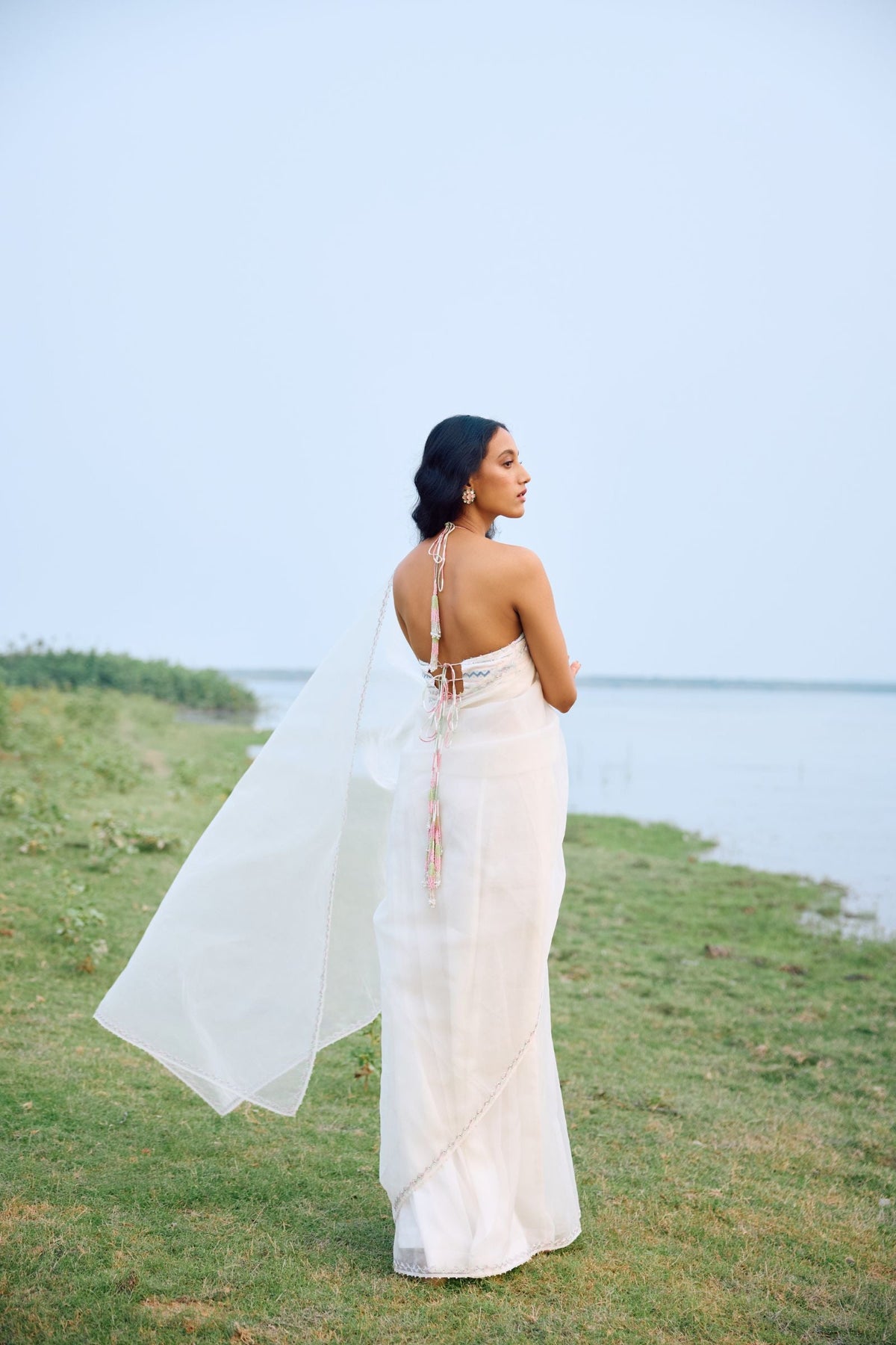SAREE PAIRED BLOUSE AND PETICOAT
