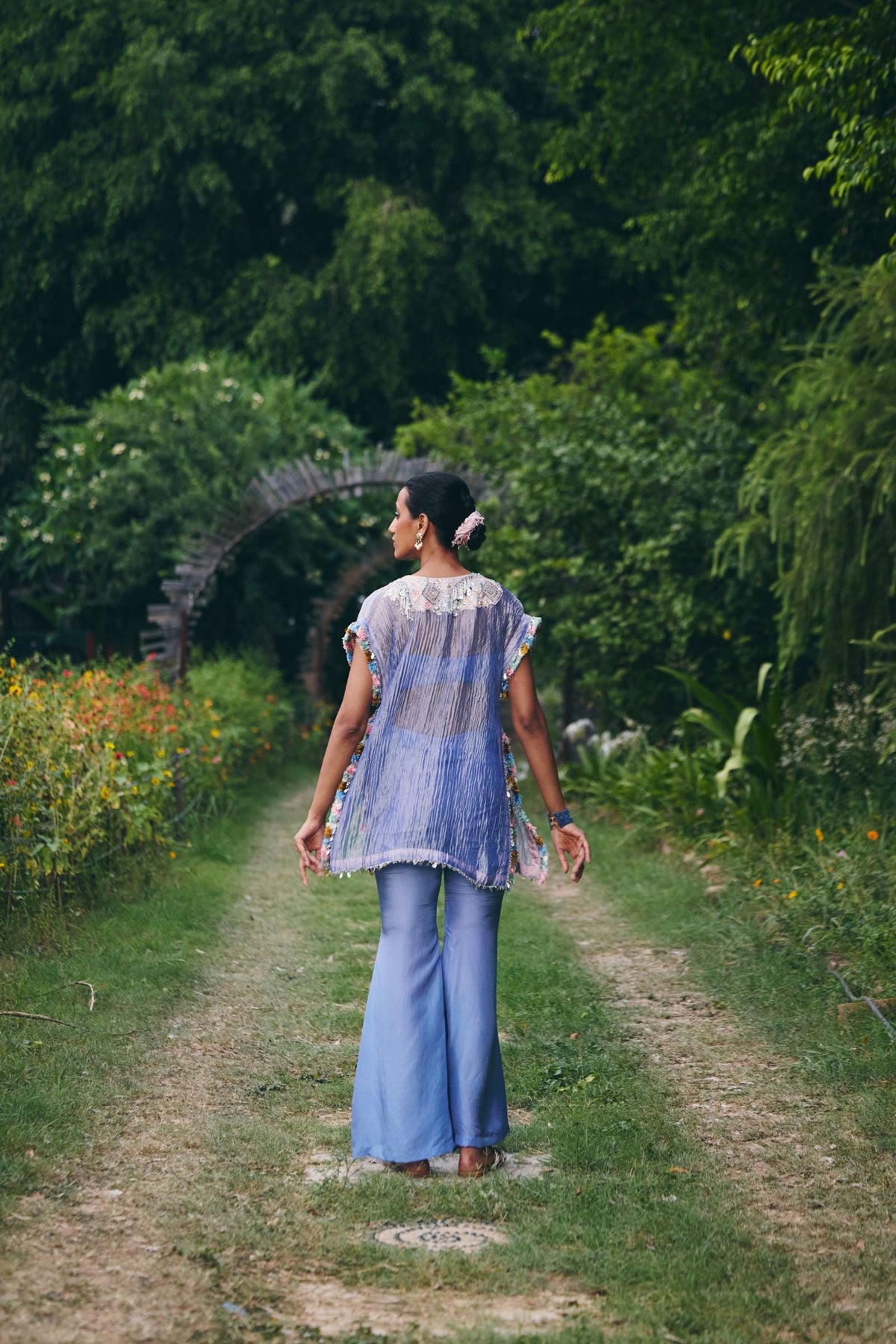 KAFTAAN  PAIRED BLOUSE AND BELL BOTTOM PANT