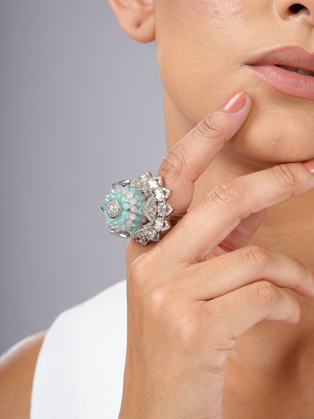Aqua Bloom Ring