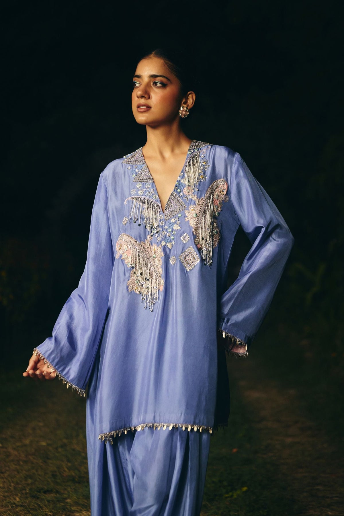 KURTA WITH HEAVY YOKE PAIRED WITH FARSHI SALWAR  AND DUPATTA