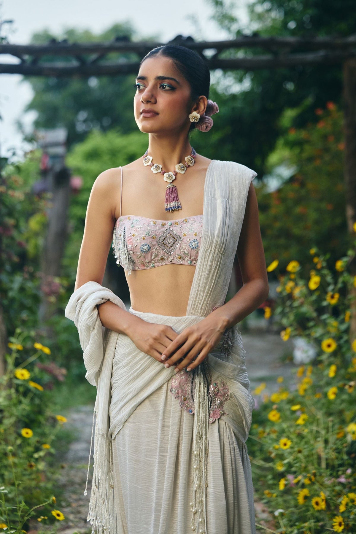 DRAPE SAREE PAIRED WITH BLOUSE