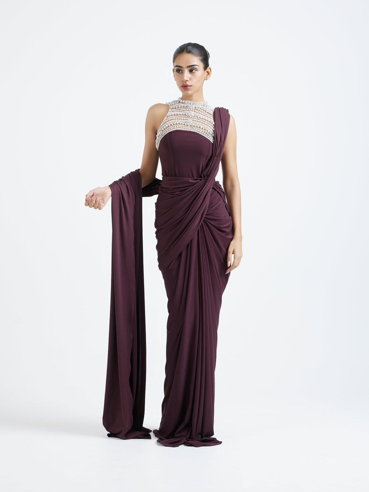 Shanaya base + Detachable pallu & overlay