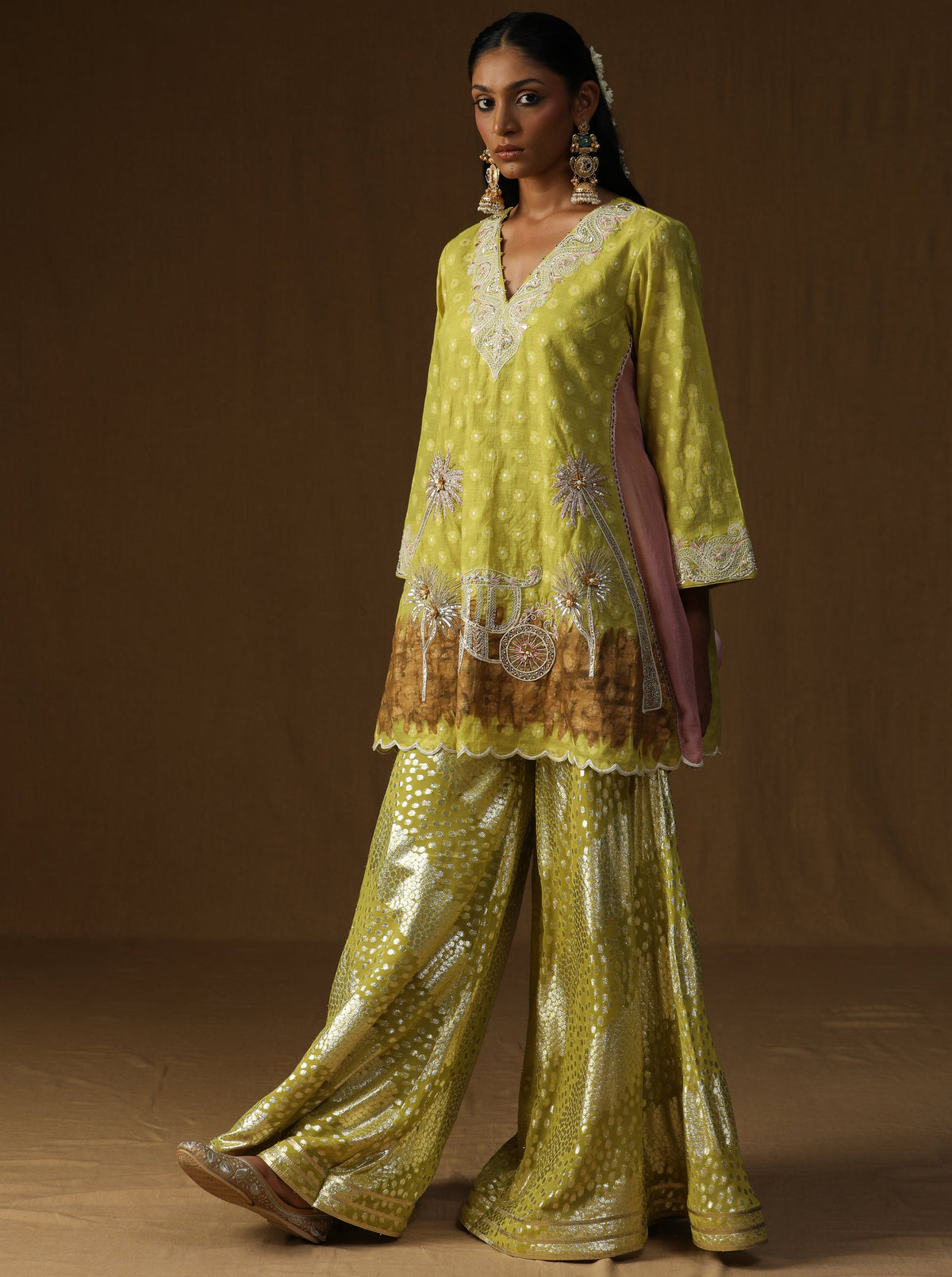 Noor Gul lime Sharara Set