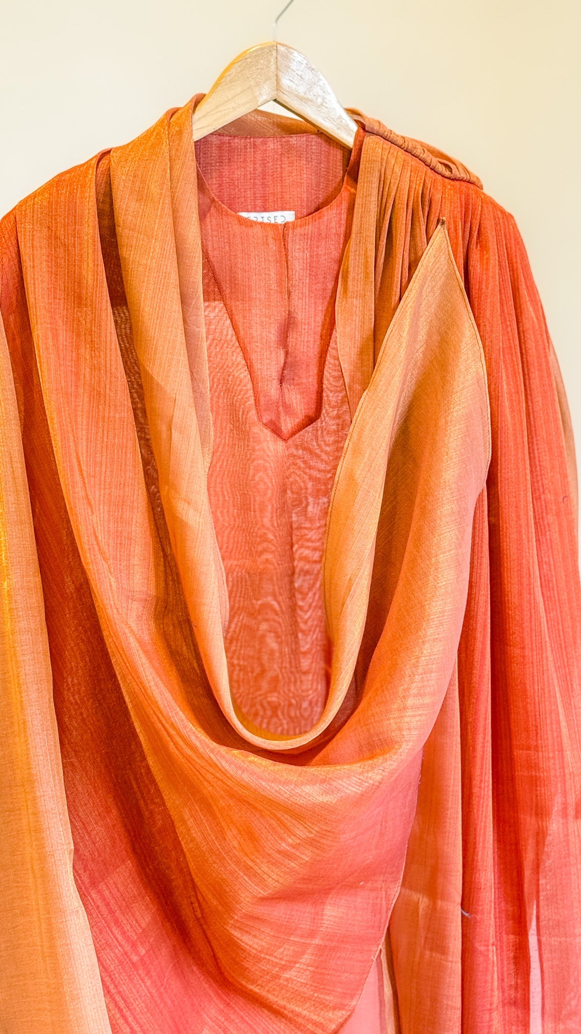 Goldline Classic Drape Kurta - Kesari Amber