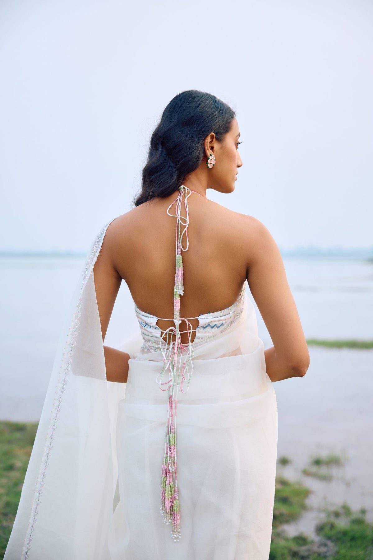SAREE PAIRED BLOUSE AND PETICOAT