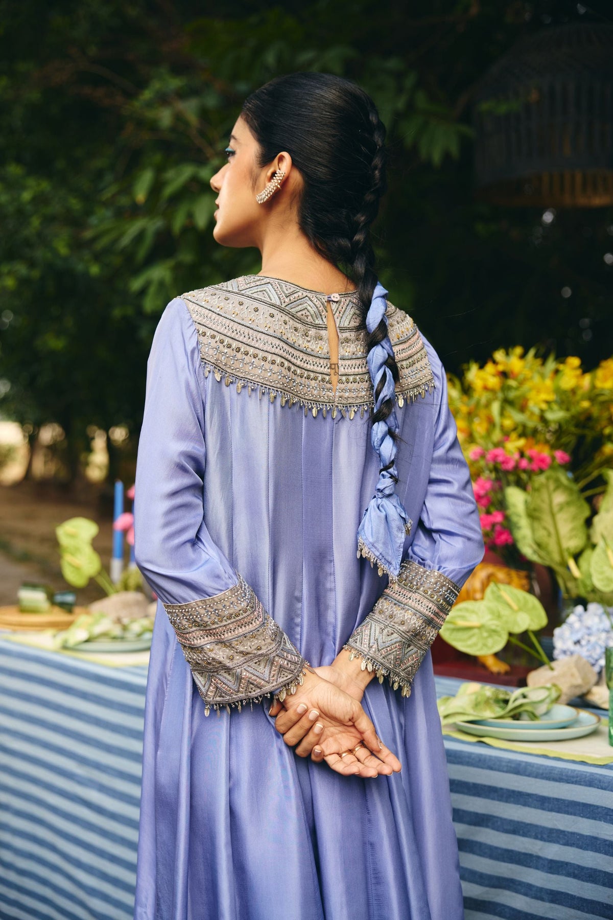 HIGH -LOW ANARKALI PAIRED WITH DHOTI