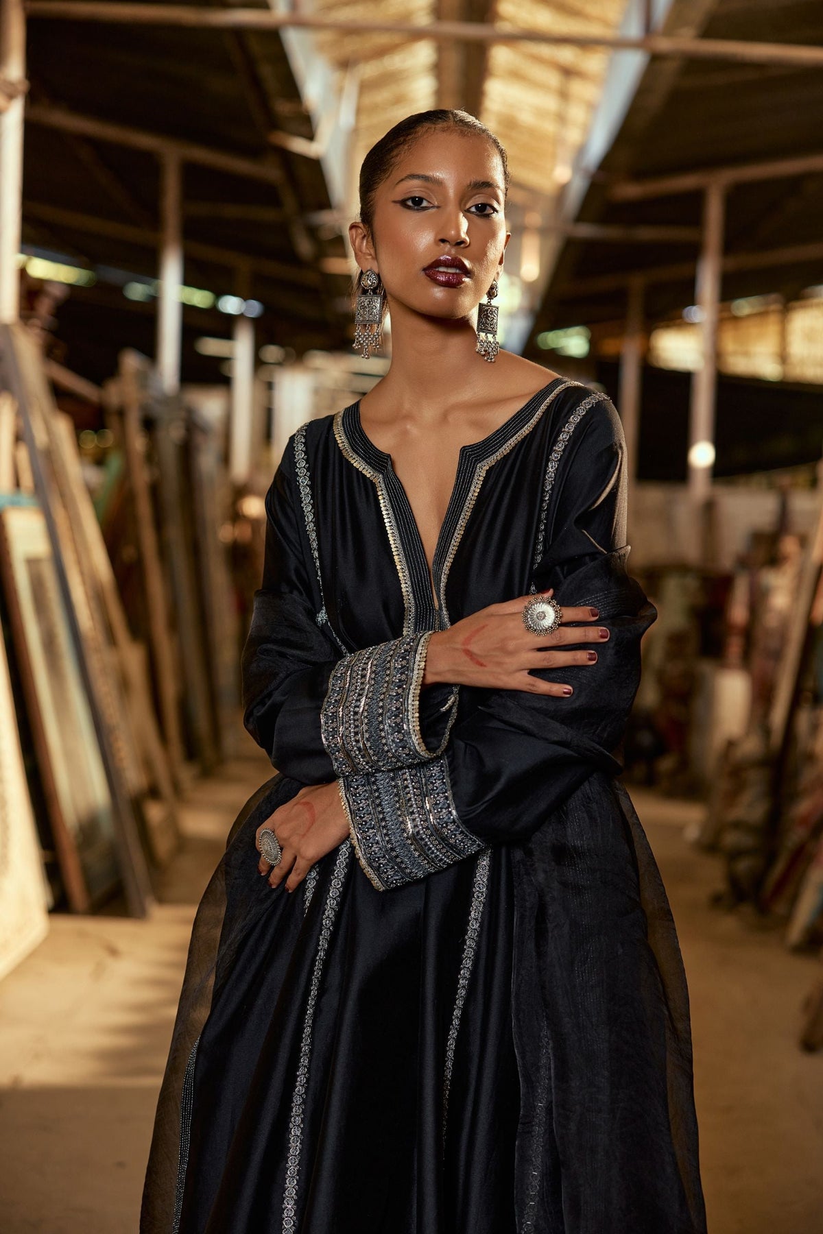A-LINE KALI KURTA WITH SALWAR AND DUPATTA