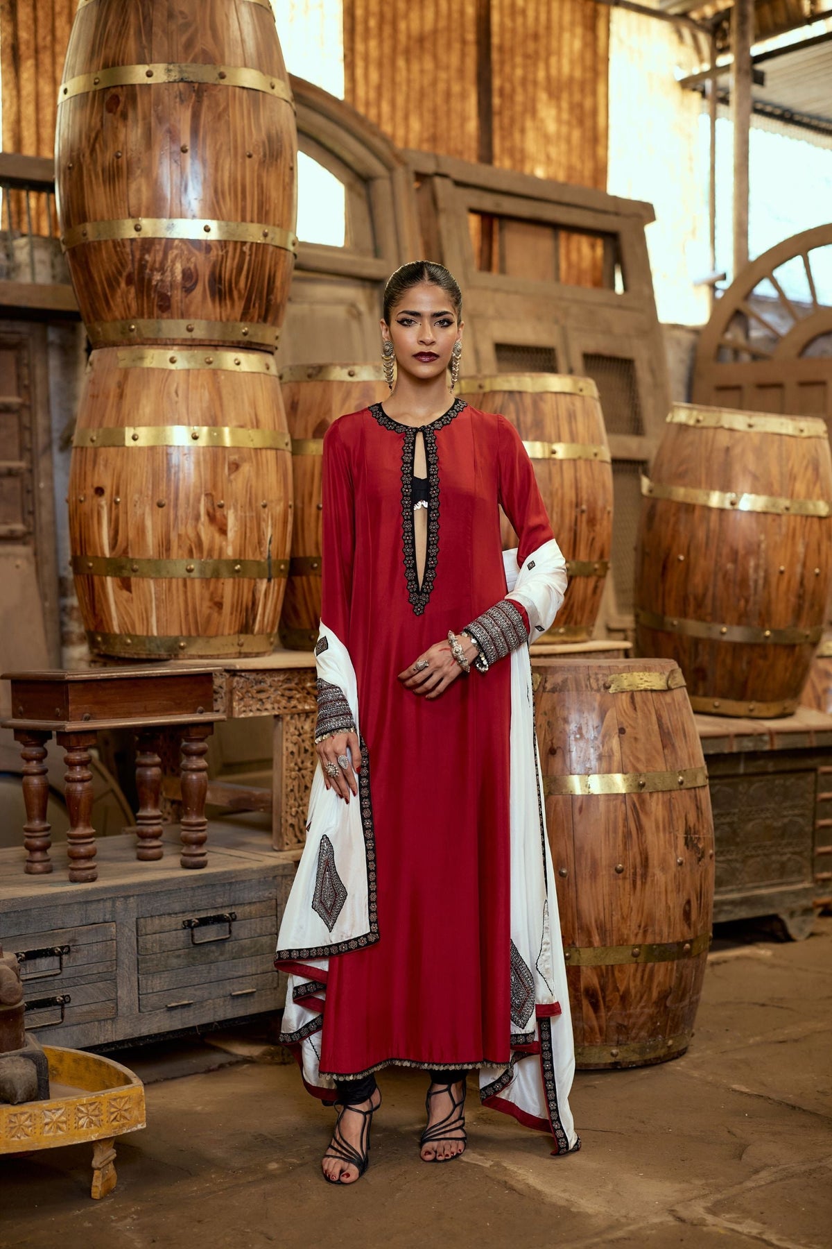 A-LINE KURTA WITH CHURIDAR