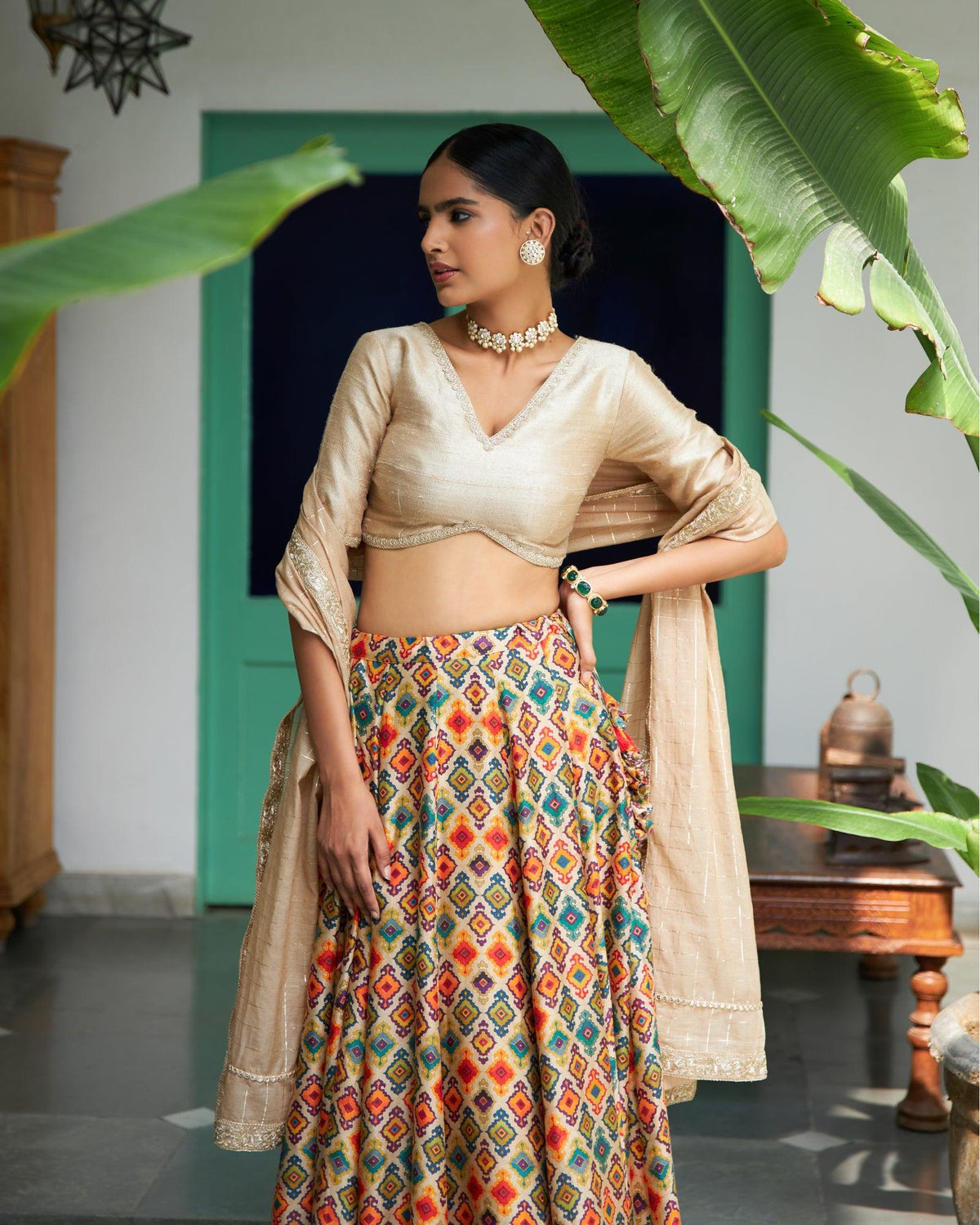 Husn Chanderi Lehenga Set