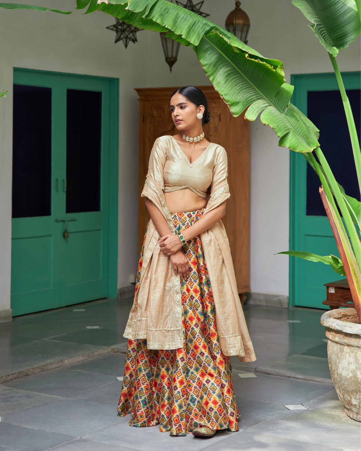 Husn Chanderi Lehenga Set