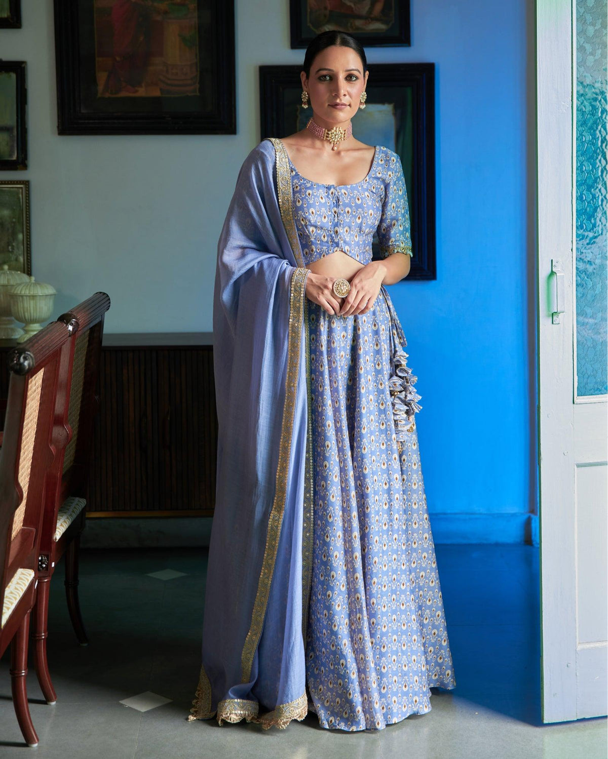 Kasturi Chanderi Lehenga Set