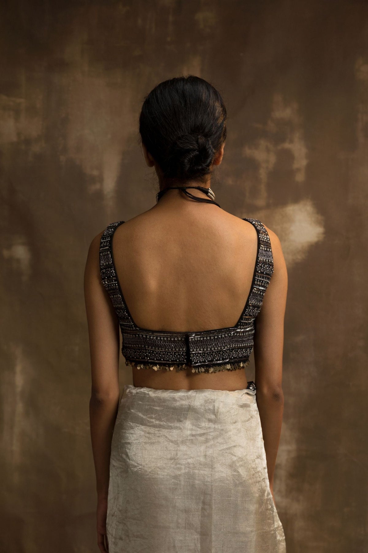 BANARASI TISSUE NET SAREE IN SILVER WITH PETTICOAT