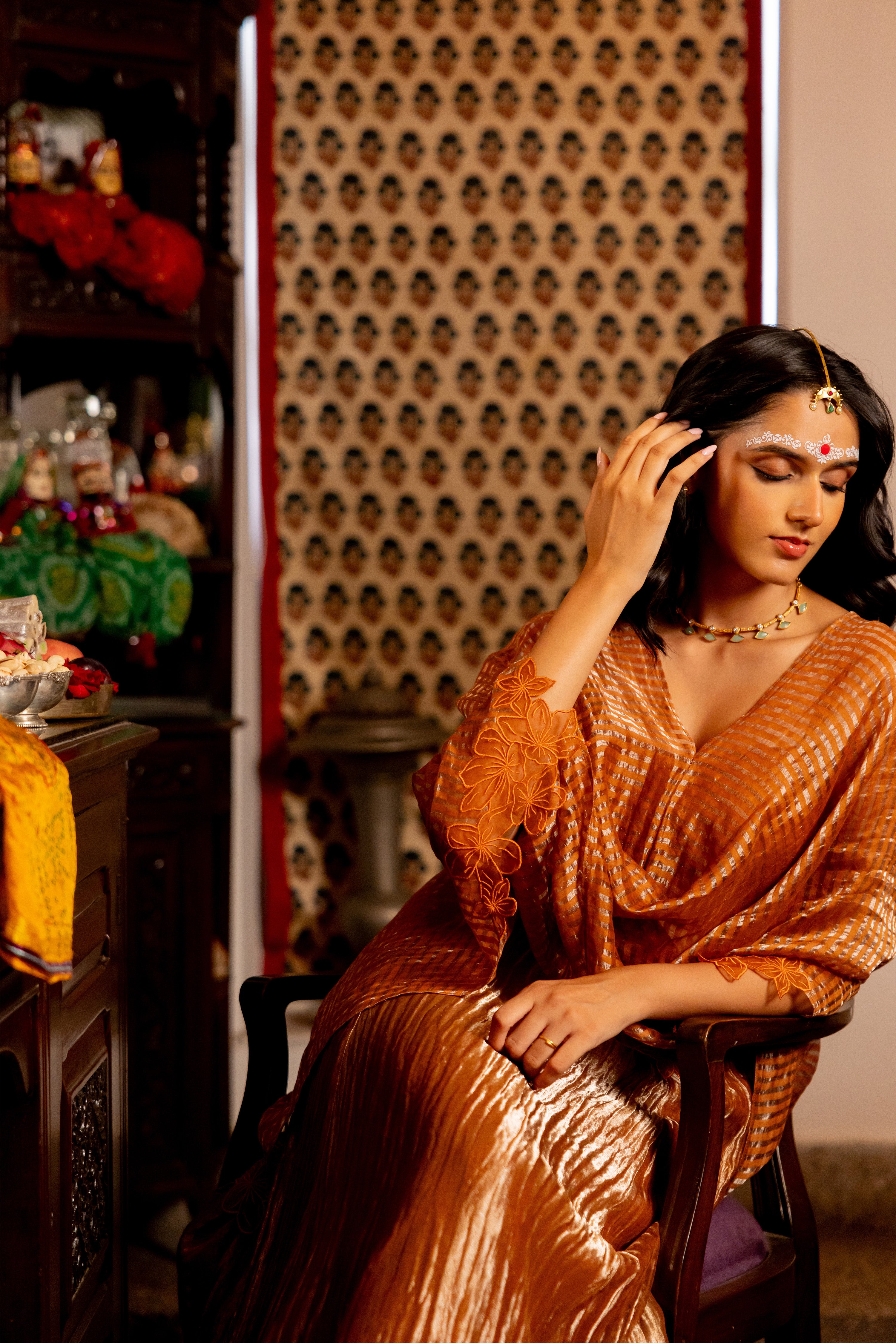 Rust dupatta set (Lekha)