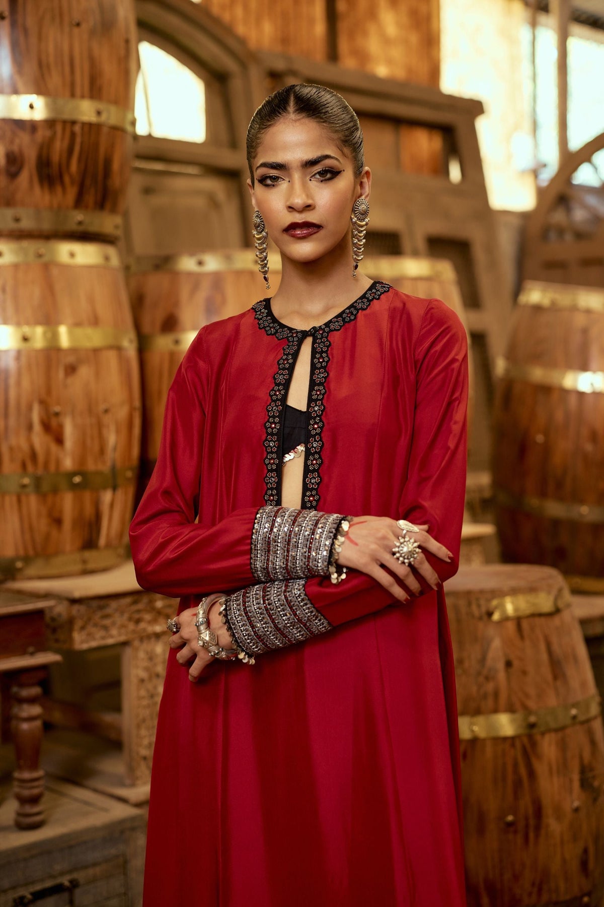 A-LINE KURTA WITH CHURIDAR