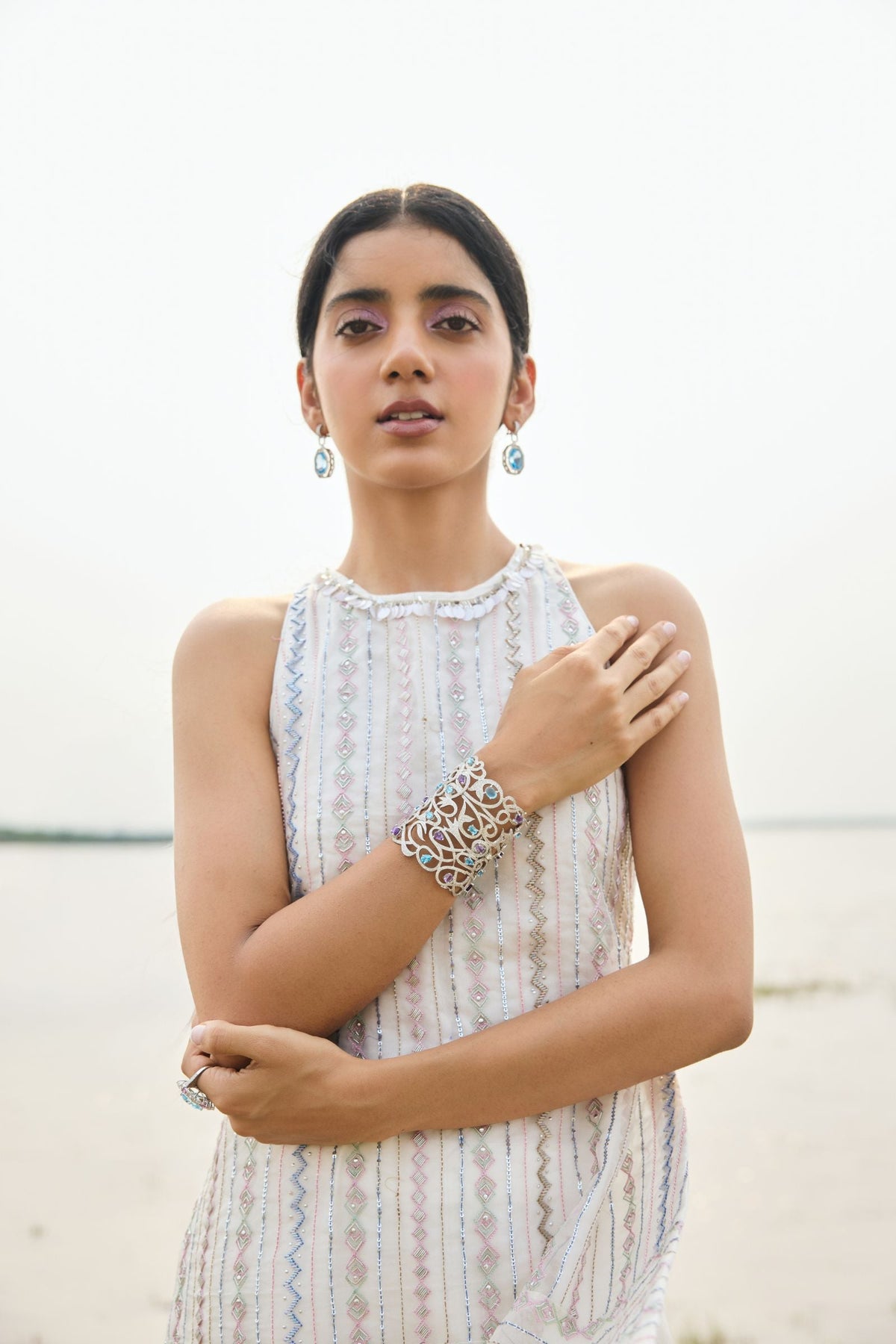 SHORT KURTA PAIRED WITH FLARED PANT AND DUPATTA