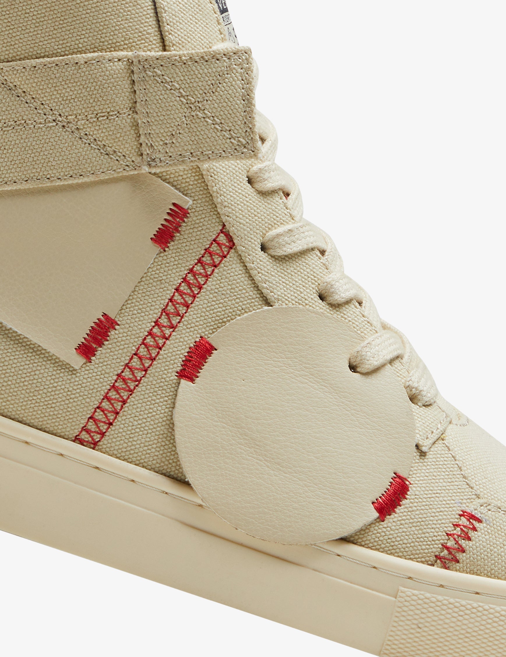 313 beige applique canvas high-top sneaker