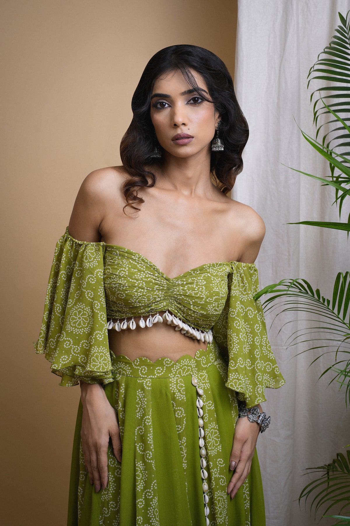 GREEN KAUDI DIGITAL PRINT INDO  SET  (SET OF 2)