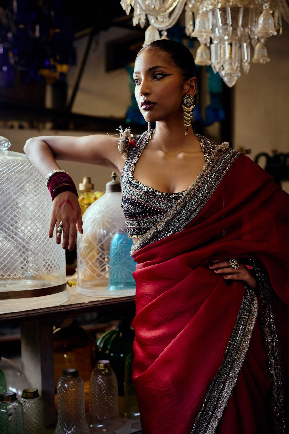 ORGANZA SAREE AND PETTICOAT