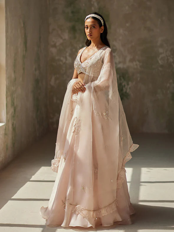 PRISTINE SILK ORGANZA LEHENGA SET